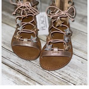 New Little Girls Size 1 TCP The Children’s Place Size 1 Rose Gold Sandals NWT